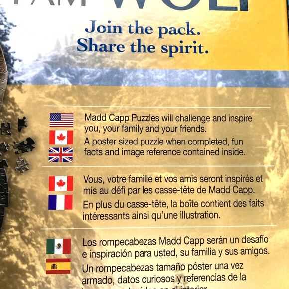 Madd Capp Puzzles - I AM Wolf - 550 Pieces - Animal Shaped Jigsaw Puzzle - NEW - Picture 3 of 8